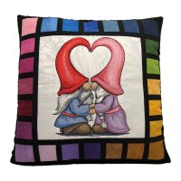 A Love Like Gnome Other Embroidered Quilt Top Pillow