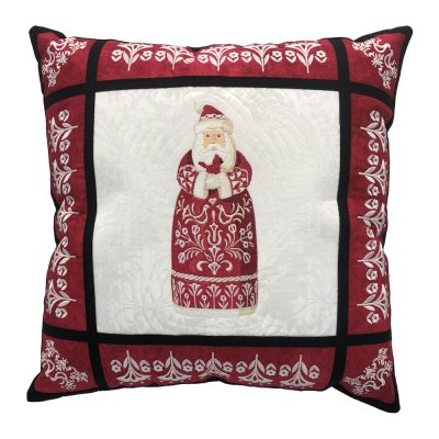 Nordic Noel Santa 1 with Black Trim Quilt Top Pillow