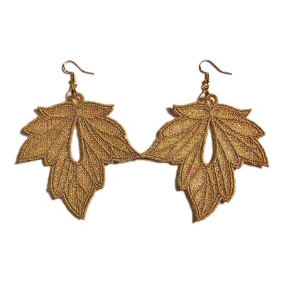 Gold Metallic Leaf Earrings