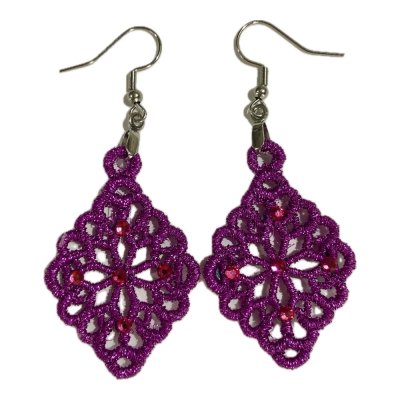 Amethyst Metallic Glam Diamond Earrings