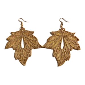 Gold Metallic Leaf Earrings