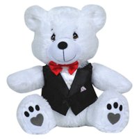 Precious Moments Plush Teddy Bear in Vest and Bow Tie