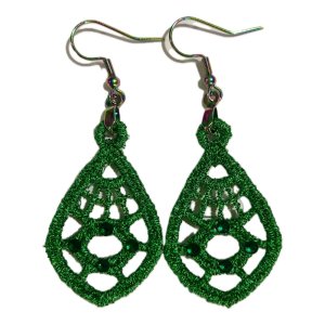 Emerald Metallic Crystal Earrings