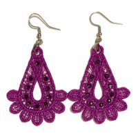 Magenta Metallic Fashion Earrings