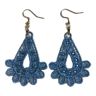 Persian Blue Metallic Fashion Earrings