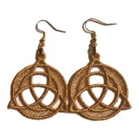 Gold Metallic Celtic Trinity Knot Earrings