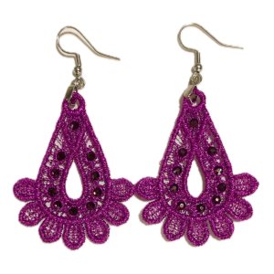 Magenta Metallic Fashion Earrings