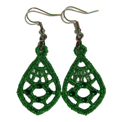 Emerald Metallic Crystal Earrings