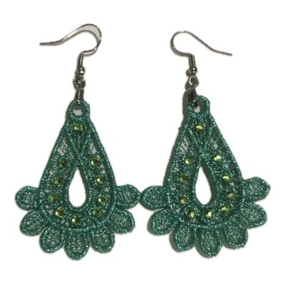 Aqua Metallic Fashion Earrings