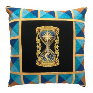 From Day to Night Hourglass Embroidered Quilt Top Pillow