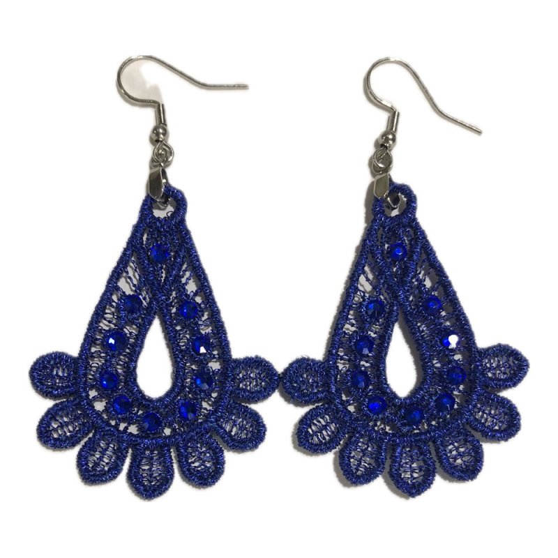 Dark Blue Metallic Fashion Earrings