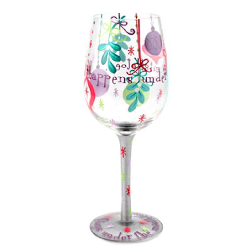 Party To Go Mistletoe 15oz Acrylic Stemless Wine Glass | Set of 2